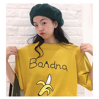 SẴN áo thun nữ unisex tay ngắn in trái chuối vàng banana ulzzang