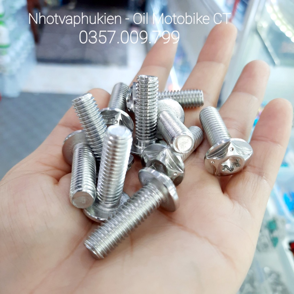 Ốc Inox mẫu Salaya 8 li 2.5 gắn đĩa thắng