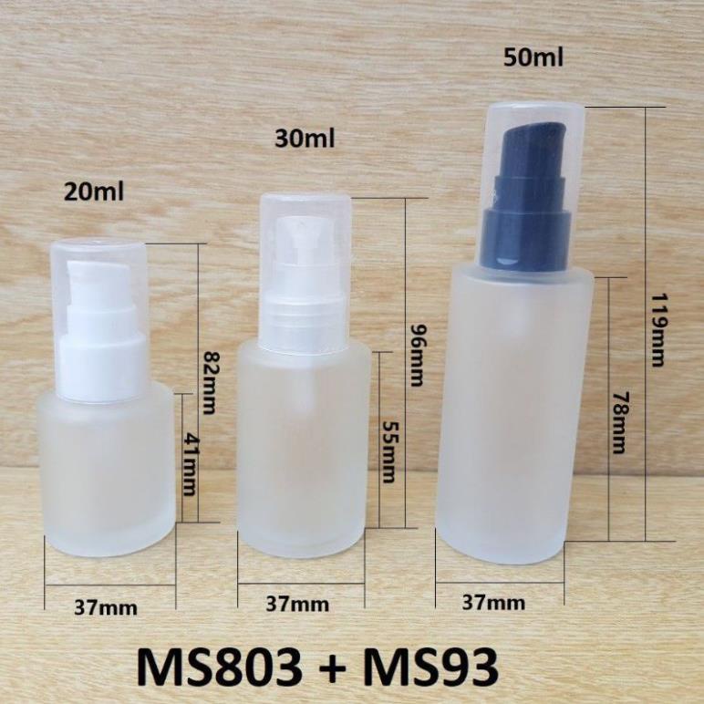 [GIÁ TẬN GỐC] Chai lọ chiết mỹ phẩm Thủy tinh mờ Xịt giọt 20ml/30ml/50ml đựng kem dưỡng da, sửa rửa mặt, serum .