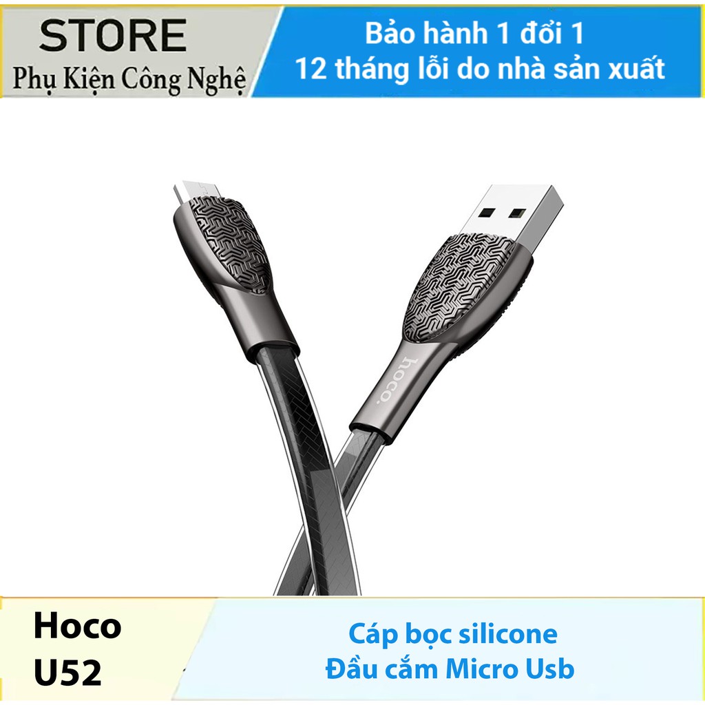 Cáp sạc nhanh và truyền dữ liệu đầu Micro Usb Hoco U52 - Hàng chính hãng