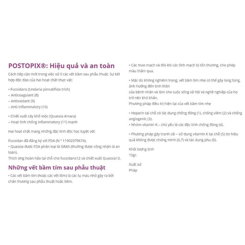 [DATE t3/2024] POSTOPIX CREAM kém xoá tan bầm tím