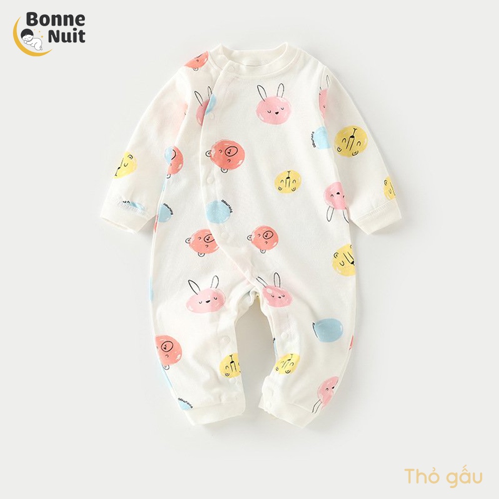 Bộ dài tay sơ sinh cúc bấm  Giá sốc  Bodysuit Colorful siêu xinh cho bé chất liệu Cotton mềm mại, thoáng khí