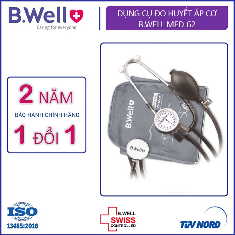 Dụng Cụ Đo Huyết Áp Cơ Và Ống Nghe - B.Well Swiss Med 62 - Bảo Hành 02 Năm