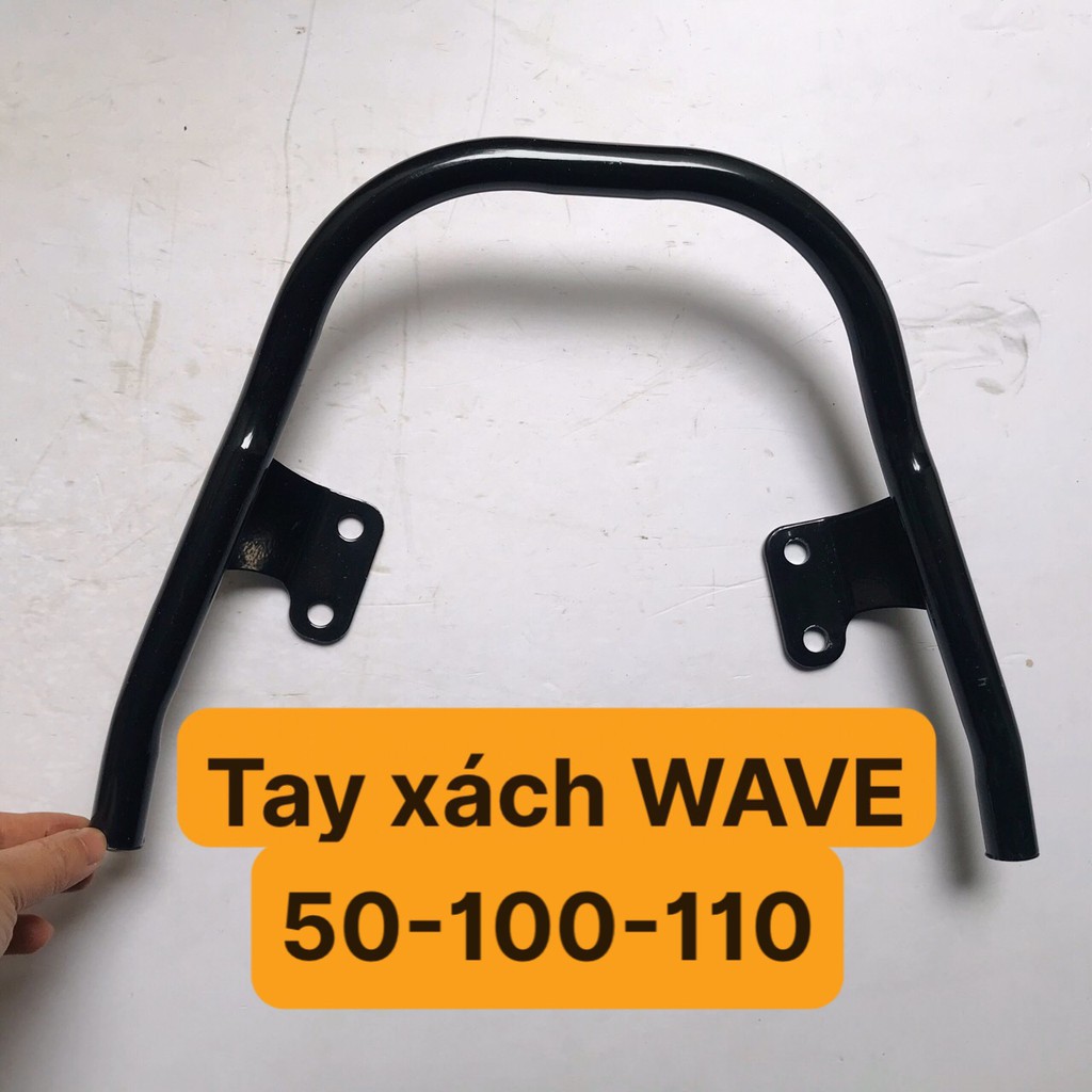 [CÓ VIDEO] Tay xách tay dắt cảng sau WAVE 50 100 110 cc - MÀU ĐEN - chất liệu inox cực dày và chắc khỏe - Đèn Xe Việt