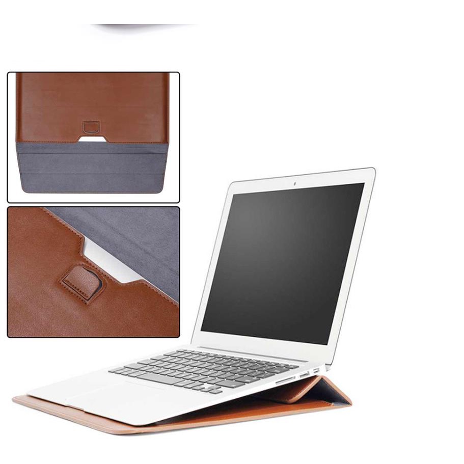 Túi đựng laptop da PU kiêm giá đỡ thích hợp cho iPad Air Pro Huawei HP Asus 11 12 13 14 15 16.2 inch