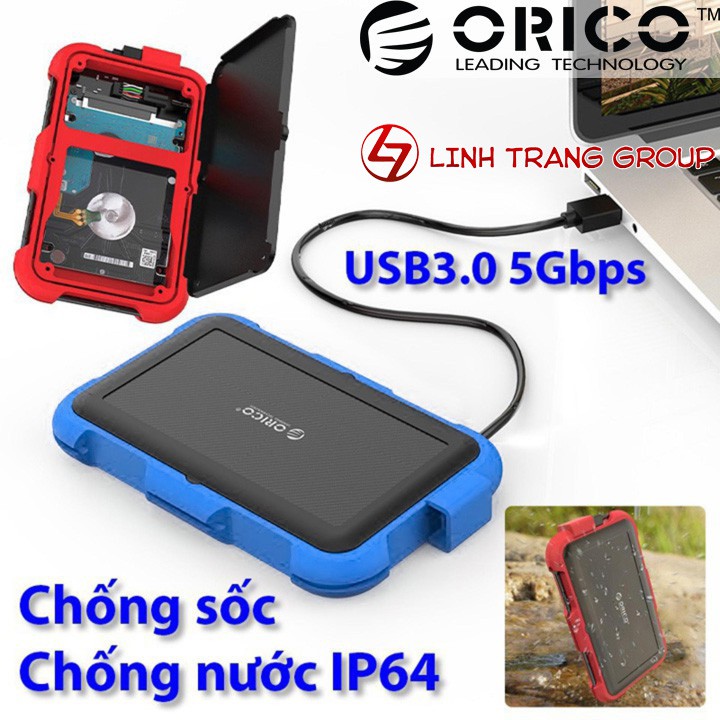 Box ổ cứng 2.5 inch chống sốc, chống nước, USB3.0 Orico 2799U3 2739U3 BX15