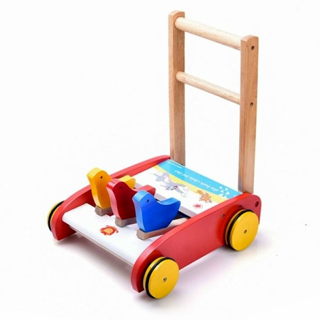 Xe Đẩy Tập Đi Bằng Gỗ Hình 3 Con Gà Cho Bé - BX0732