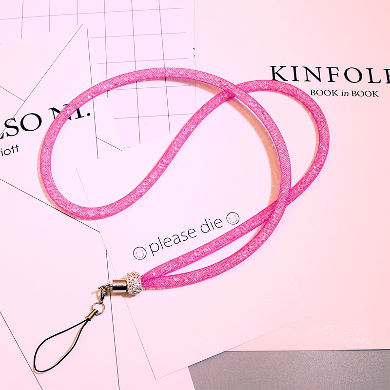 Dây đeo lấp lánh họa tiết hoa trang trí cho ốp điện thoại/túi xách