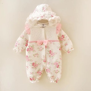 Body kèm mũ ren chần bông nhẹ công chúa