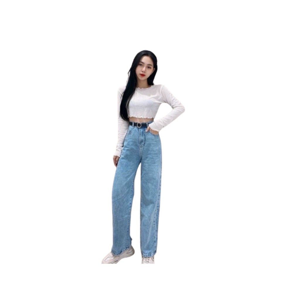 HCM Hot Hot Quần Baggy jean Nữ xanh nhạt siêu đẹp Hot Nhất 2021⚡JG 4076