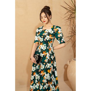 [Mã BMLT30 giảm đến 30K đơn 299K] Váy trung niên LYBEE lụa hàn châu 637