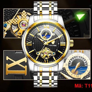 Đồng hồ cơ nam TEVISE dây thép chạy full 3 kim - đồng hồ cơ nam giá rẻ MẪU MỚI