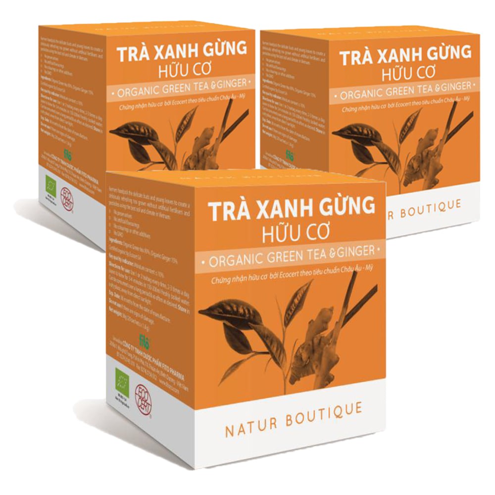 Trà Gừng Hữu Cơ Natur Boutique FITO Organic Ginger Green Tea (20 teabags)