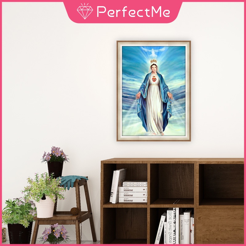 Bộ tranh đính đá tự làm họa tiết chúa jesus hai kích cỡ tùy chọn