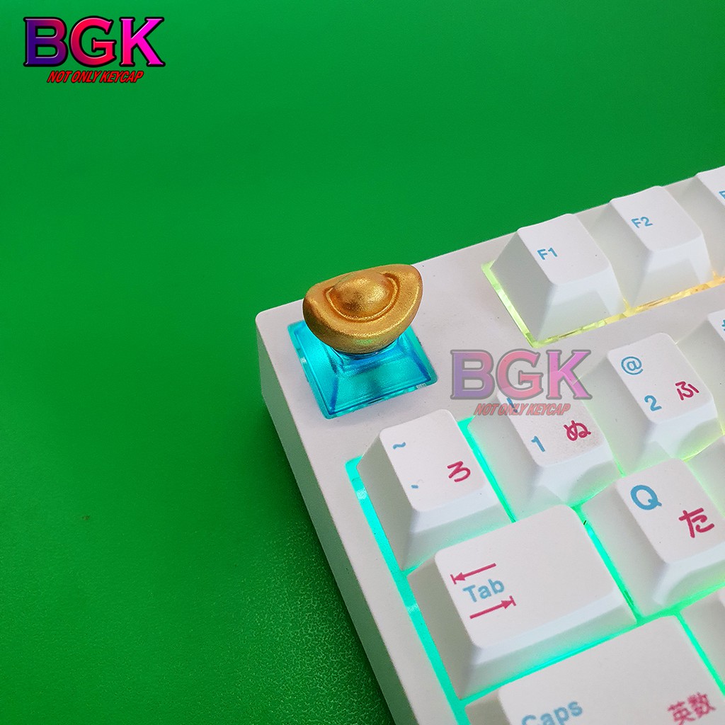 Keycap Lẻ Kim Nguyên Bảo Thỏi Vàng Cực Đẹp SA profile 1U ( keycap resin độc lạ )( Keycap Artisan )