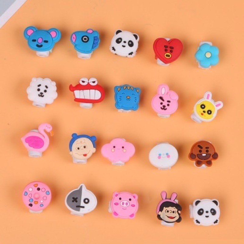 Nút Gắn Bảo Vệ Dây Cáp Sạc Chống Gãy Đứt Hình Thú [Loại Nhỏ Mini 1 Mặt] | BigBuy360 - bigbuy360.vn