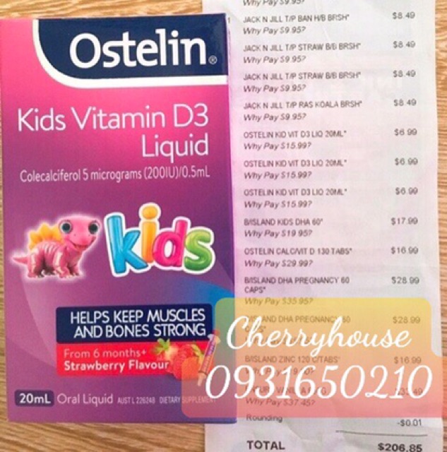 Vitamin D3 Ostelin Liquid 20ml