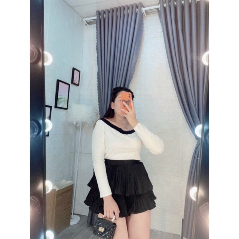 Chân váy tầng xếp ly bigsize 5590kg hình thật