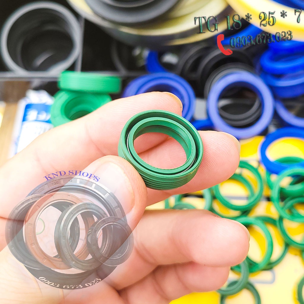 Phốt chặn dầu  và chặn bụi trục cơ máy rửa xe mini TG 18*25 , phụ tùng xe máy và máy bơm nước | KND Shops