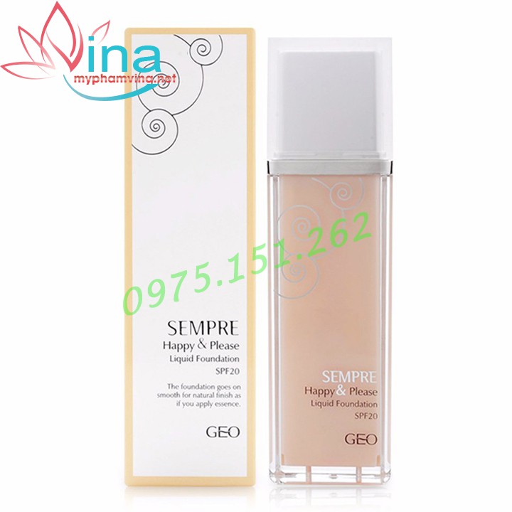 KEM NỀN GEO SEMPRE HAPPY &amp; PLEASE LIQUID FOUNDATION SPF20 40ML - TONE21