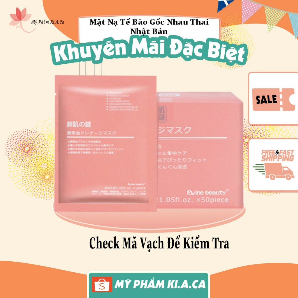 Mặt nạ tế bào gốc nhau thai Nhật Bản ( Hàng Chuẩn) Rwine Beauty Steam Cell Placenta Mask