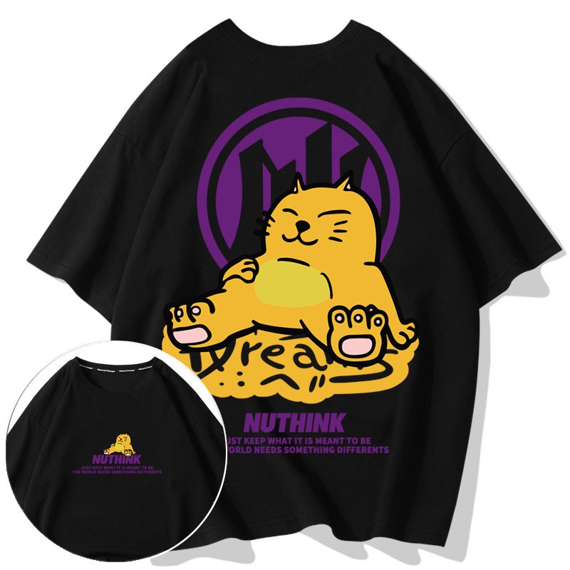 Áo Thun Tay Ngắn Cổ Tròn Dáng Rộng Thời Trang Mùa Hè Cho Nam Và Nữ M-8XL