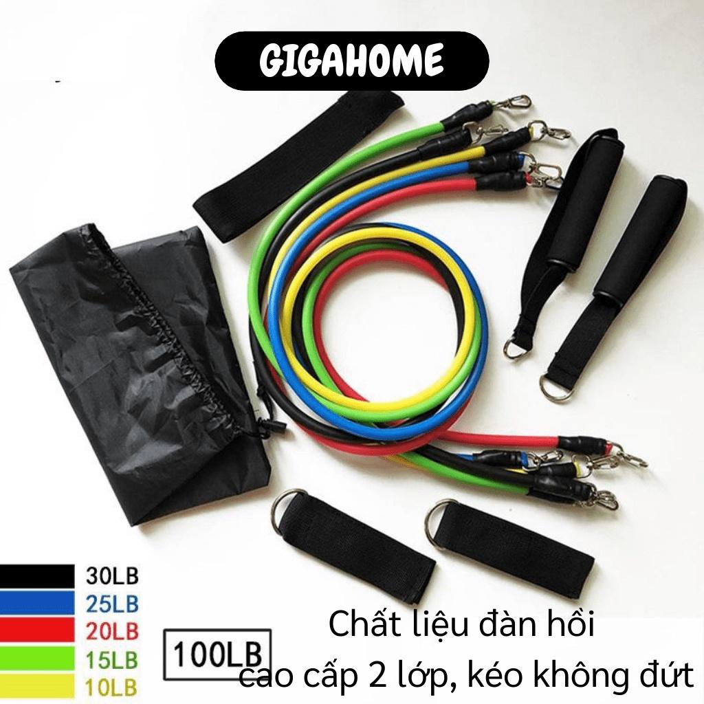 Bộ dây tập thể dục  GIÁ VỐN]Bộ dây kéo 11 chi tiết tập thể dục, chất liệu đàn hồi cao cấp 2 lớp, dễ dàng thực hiện 603