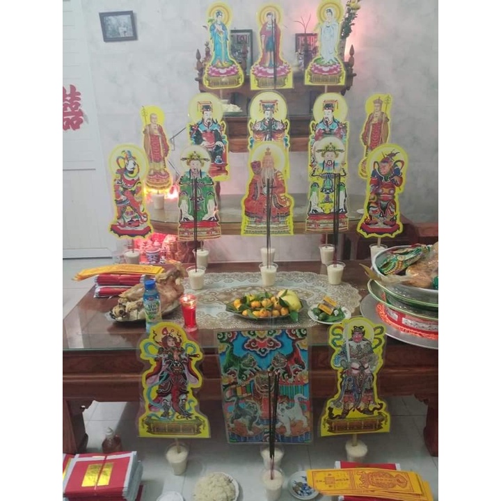 Bộ tranh cúng 15 bức ép plastic 40cm - 60cm