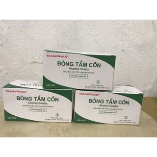 Bông tẩm cồn Tanaphar KT 3X3cm