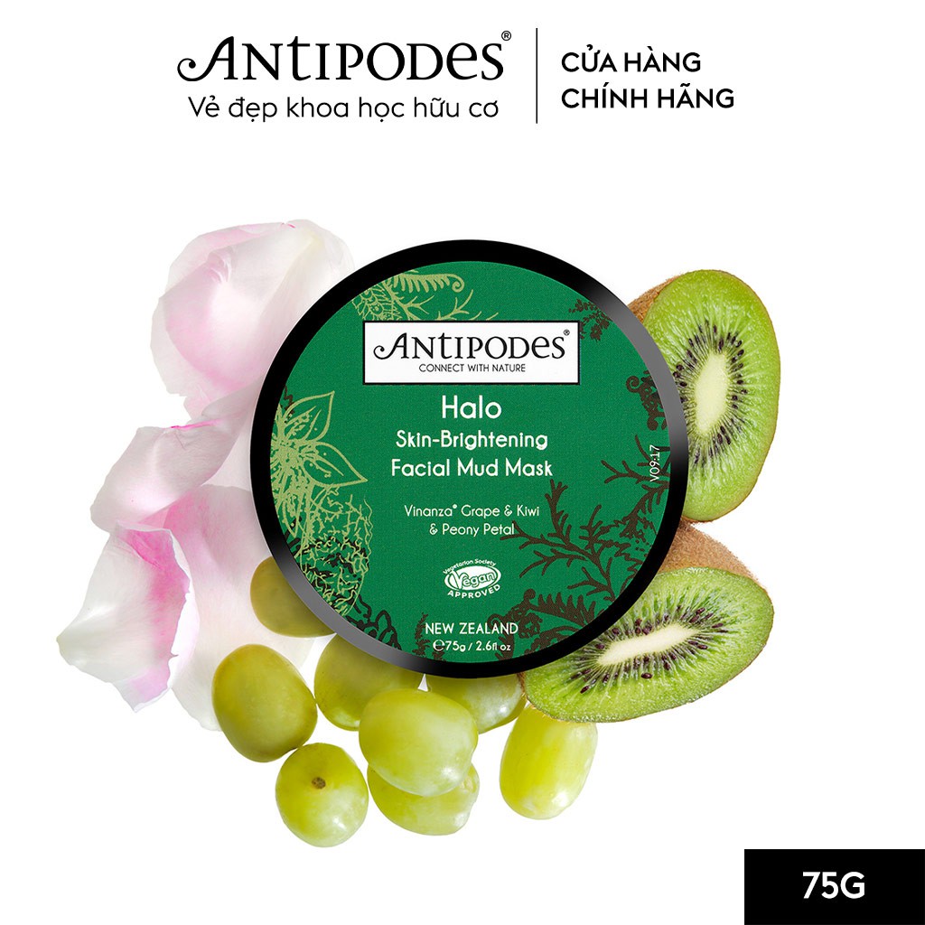 Mặt Nạ Bùn Làm Sáng Da Antipodes Halo Skin-Brightening Facial Mud Mask 75ml