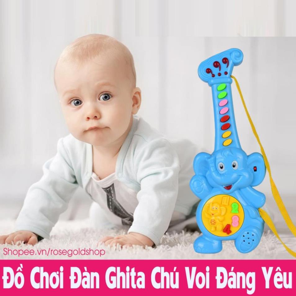 Đồ Chơi Đàn Ghita Chú Voi Đáng Yêu, Món Quà Tuyệt Vời Giúp Bé Phát Triển Khả Năng Nghe Và Vận Động [Thanh Mai Shop]