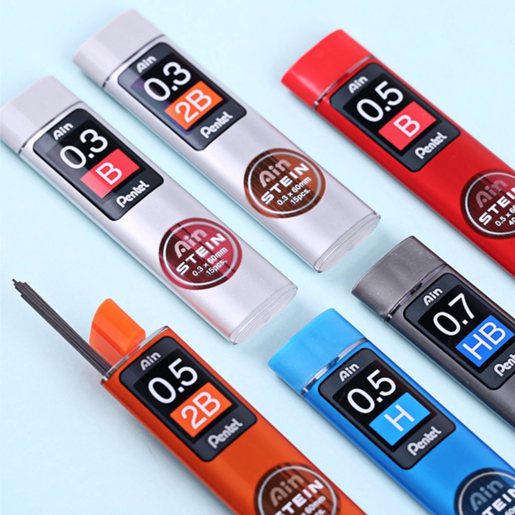 Ruột Chì Kim Pentel Ain Stein 2B Ngòi 0.2/0.3/0.5/0.7/0.9mm | Ngòi Chì Cấu Trúc Tổ Ong Siêu Cứng