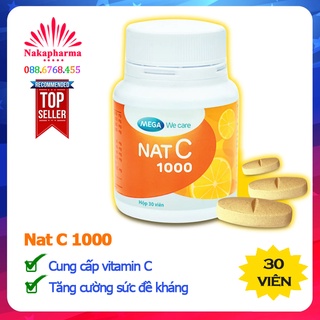 Mega We Care Nat C 1000 – Cung cấp vitamin C, tăng cường sức đề kháng, giảm cảm lạnh cảm cúm NatC