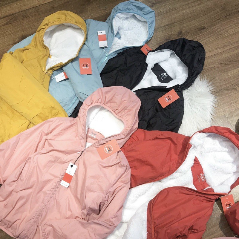 Áo KHOÁC gió nữ lót lông cừu siêu ấm siêu nhẹ chống thấm nước