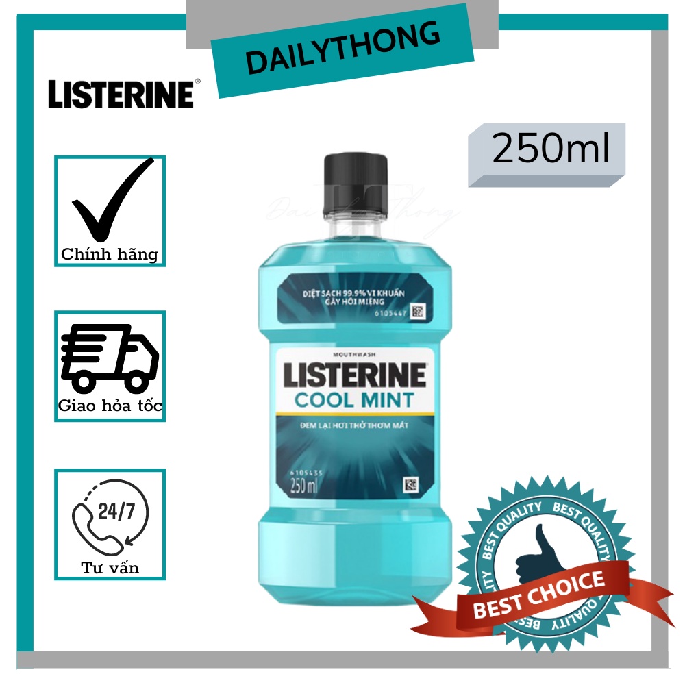 Nước sút miệng Listerine nước súc miệng bạc hà thơm mát 250ml