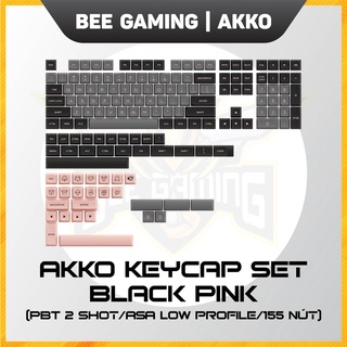 Bộ keycap akko black pink chất liệu pbt double shot 155 nút