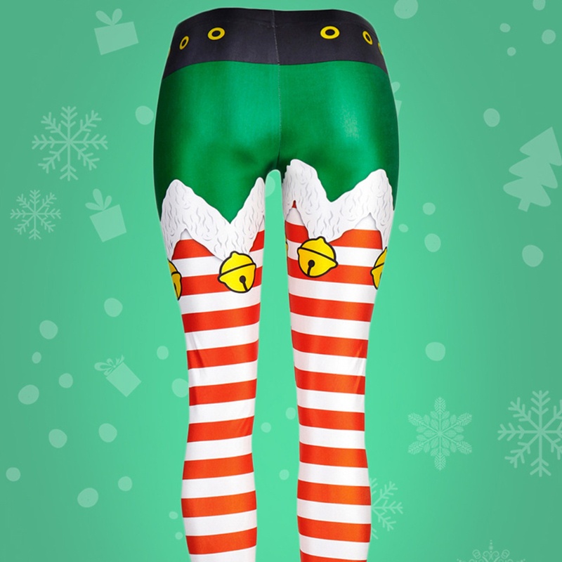 Xiangbao Quần Tất In Hình Yêu Tinh Giả Giáng Sinh Vui Nhộn Cho Nữ