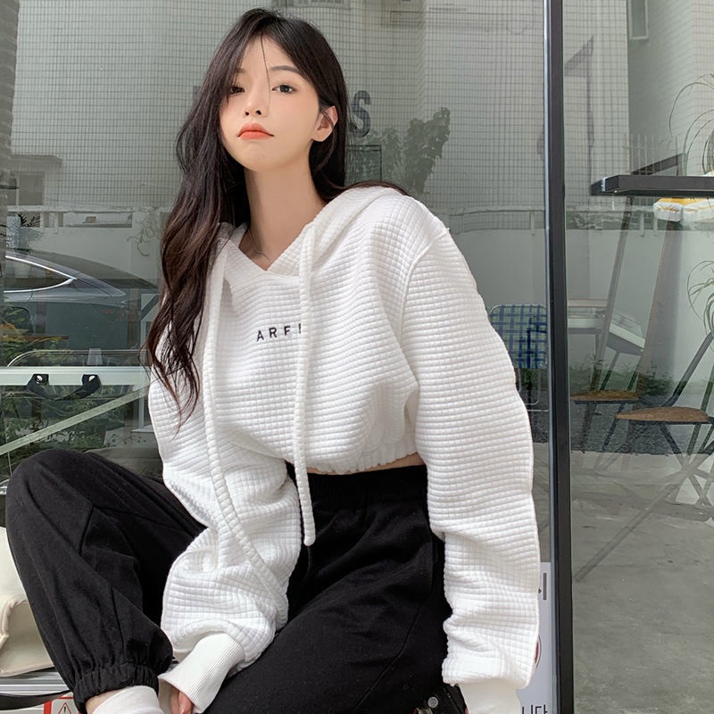 Áo Hoodie Dáng Ngắn Phong Cách Retro Hong Kong Thời Trang 2022 Cho Nữ