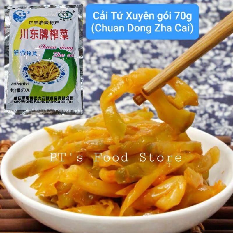 Cải Tứ Xuyên gói 70g hiệu Chuan Dong pai Fuling zha cai (cha soi). Dưa Cải muối ăn liền