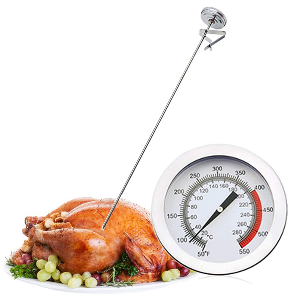 Nhiệt Kế Đo Nhiệt Độ Thịt Nướng Bbq Bằng Thép Không Gỉ Có Kẹp Tiện Dụng Cho Gia Đình / Gia Đình