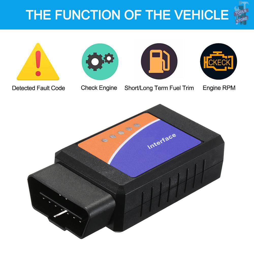 Máy Quét Chẩn Đoán Lỗi Obd Obdii Kèm Đầu Nối Bt Cho Ios Android Windows