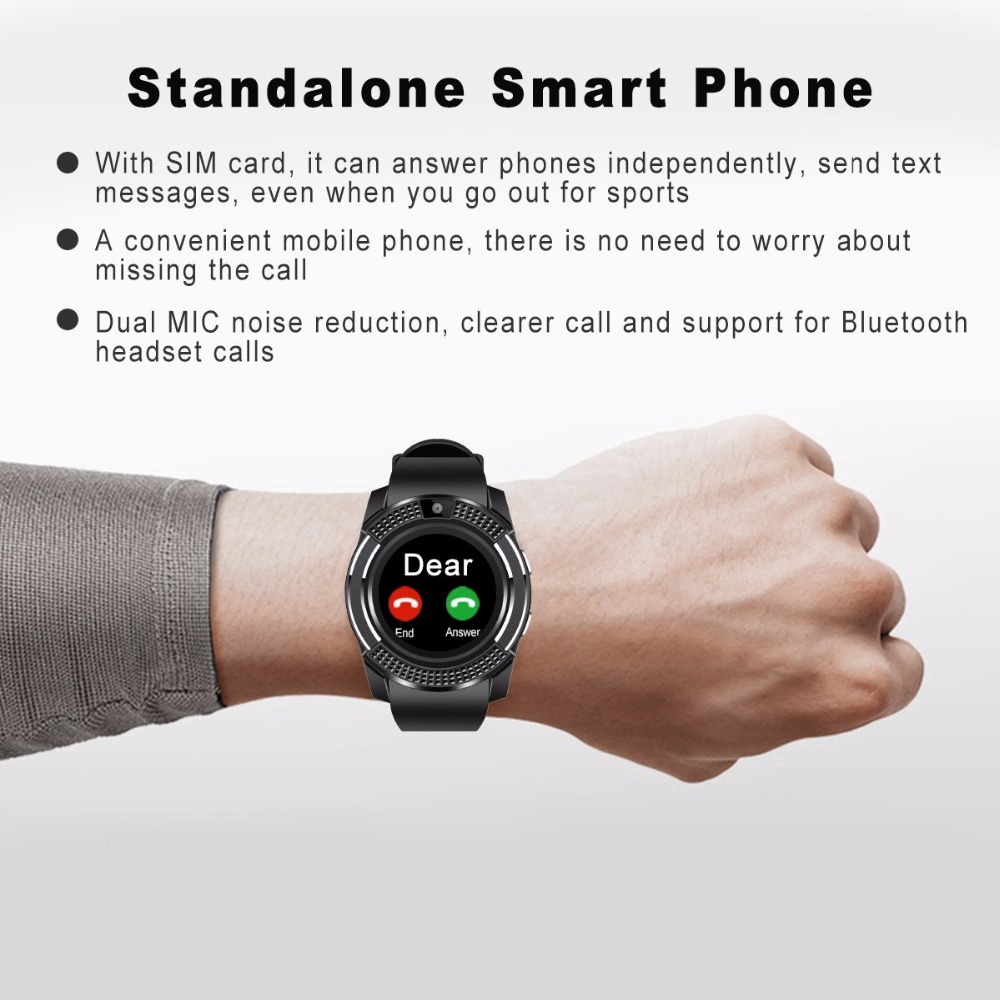 V8 Smart Watch Touch Screen Smart Bracelet Step Count Sedentary Sleep Reminder For Android And IOS