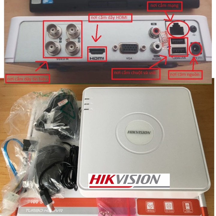 Đầu Ghi Camera Hikvision DS-7104HGHI-F1  FREESHIP  Ghi hình 1080PLite@25fps, 720P@25fps  , bảo hành 5 năm