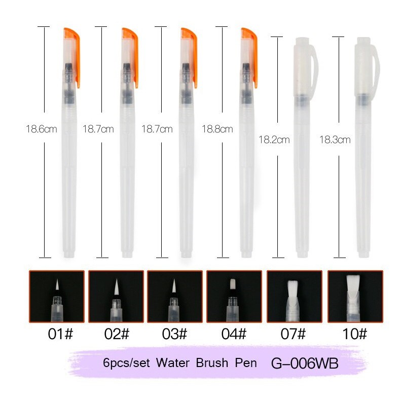 Bộ Bút Vẽ Màu Nước, Cọ Vẽ WaterBrush - Set 6 Cây