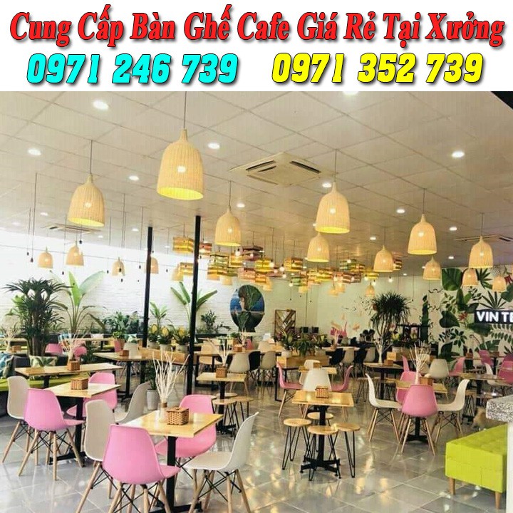 Ghế nhựa chân gỗ - ghế cafe - ghế eames nhập khẩu giá rẻ nhất