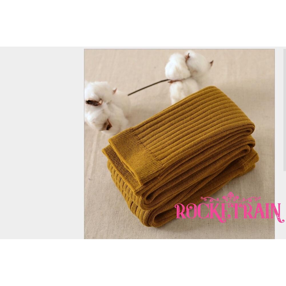Quần tất màu trơn chất liệu cotton cho bé