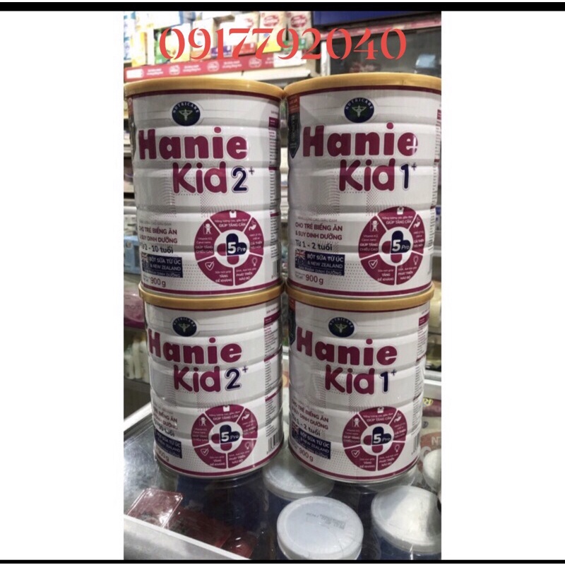 Combo 2 lon Sữa Hanie Kid 1+,2+ 900g mẫu mới nhất date 2024