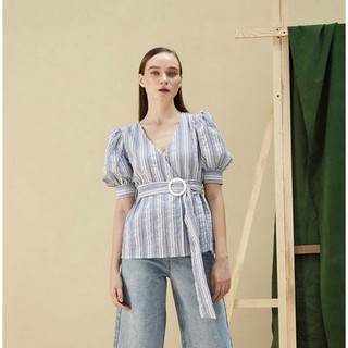 Áo Sọc Cổ V Kèm Belt COCOSIN M