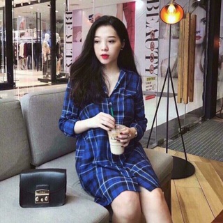 Đầm suông caro