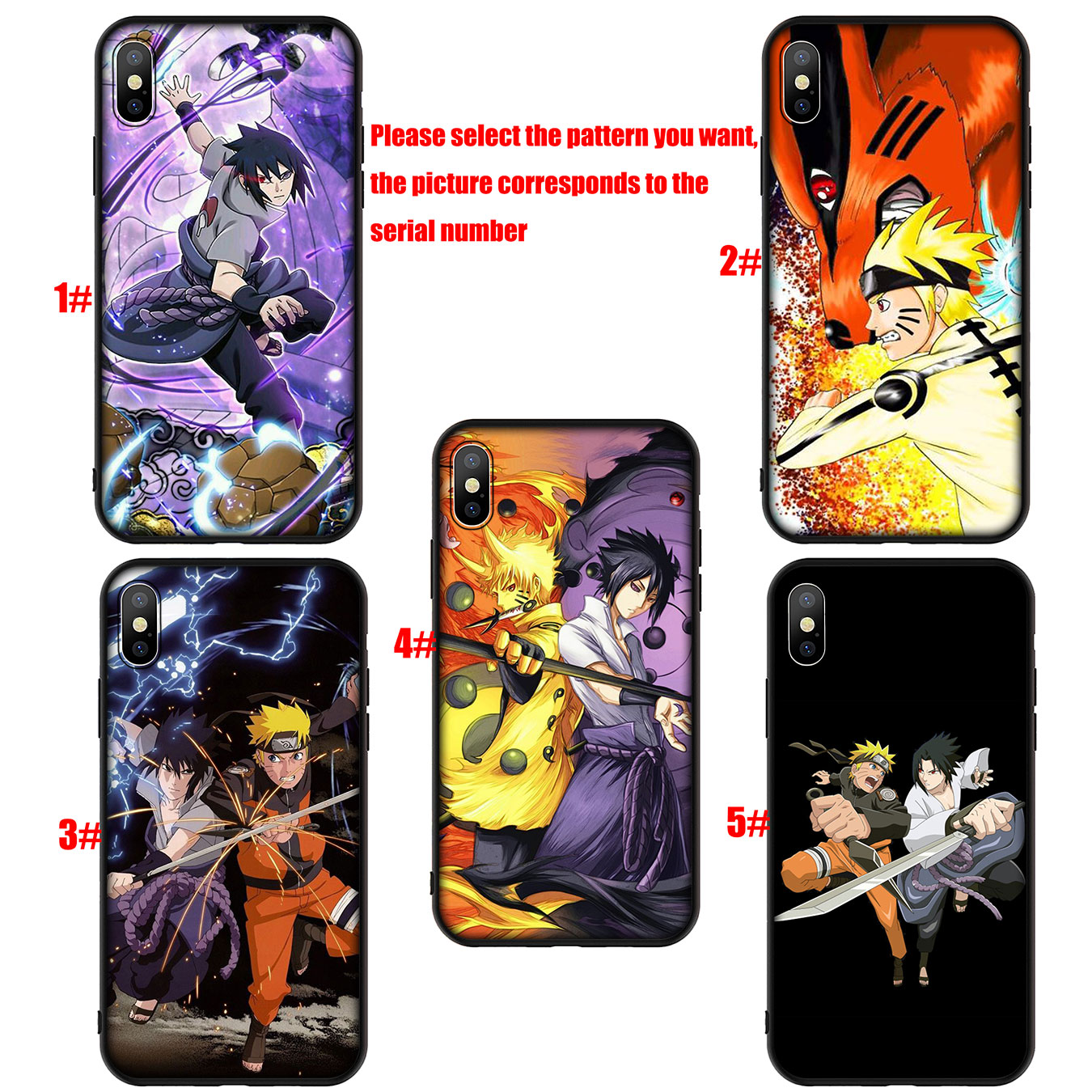 iPhone 12 Mini 11 Max Pro SE 2020 XR Phone Case Soft Silicone Casing naruto vs sasuke